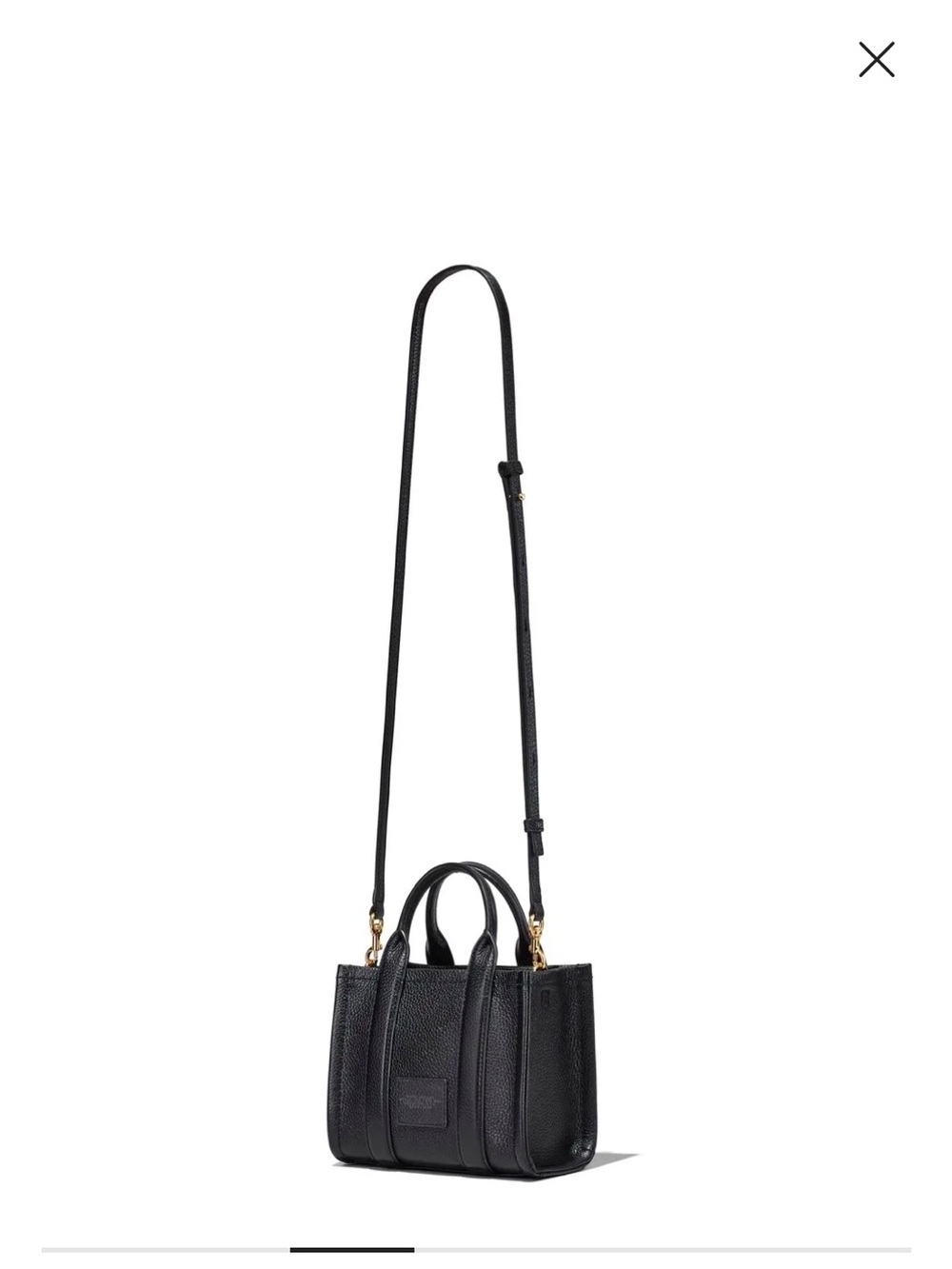 Marc Jacobs Black Pebbled Leather Small Tote with Removable Strap - Picture 3 of 7